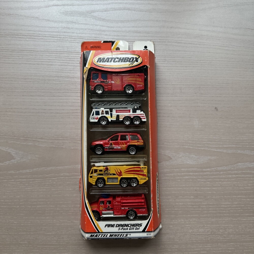 Matchbox Fire Drenchers 5 Pack 2001 Fire Truck Pumper Rescue Die Cast